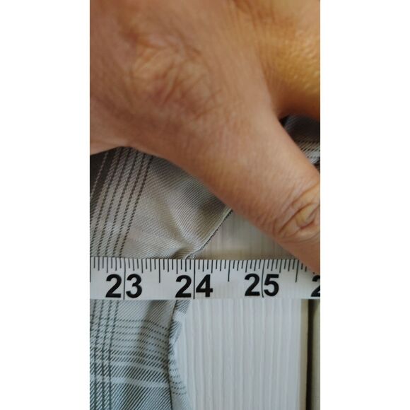 Como Vintage Women's Large Green Plaid Button Up Front Tie Short Sleeve Shirt - Picture 6 of 6